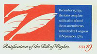 U.S. #UX156 Mint Ratification of the Bill of Rights