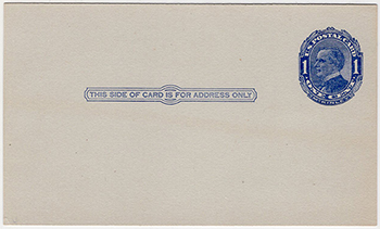 U.S. #UX21 Mint Mckinley with shaded background