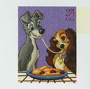 U.S. #UX450-53 Mint Art of Disney; Romance
