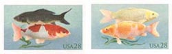 U.S. #UX555-56 Mint Koi Fish Pair
