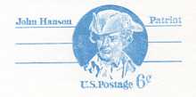 U.S. #UX64 Mint  John Hanson - Patriot