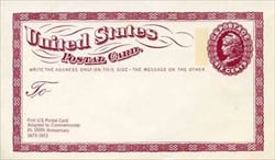 U.S. #UX65 Mint Postal Card Centennial