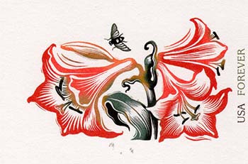 U.S. #UY53 Flower and Bee Reply Card