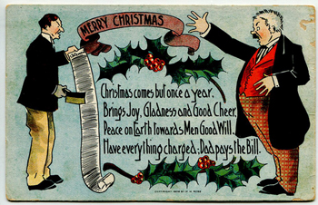 Humorous Christmas Vintage Postcard