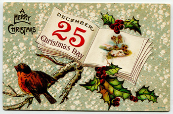 Merry Christmas Vintage Postcard