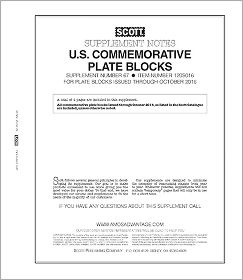 Scott U.S. Commemorative Plate Block Supplement 2018