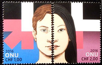 UN Geneva #615-16 HeForShe MNH