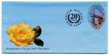UN New York #UC22 Aerogramme 50c (20c)