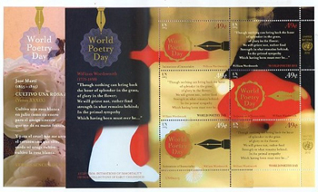 UN New York #1104-05 Poetry Day Sheets of 6 (2 Panes) MNH