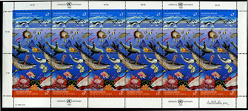U.N. Vienna #127-28 Clean Oceans Full Pane
