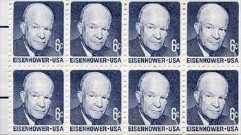 U.S. #1393ad Eisenhower Booklet Pane of 8 - Grey Dry Dull Gum