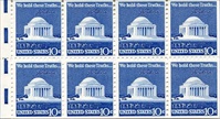 U.S. #1510c Jefferson Memorial Booklet Pane of 8