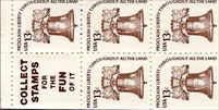 U.S. #1595d Liberty Bell with Slogan 9 Label
