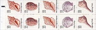 U.S. #2121a Seashells Booklet Pane