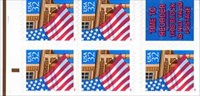 U.S. #2921d Flag Over Porch Pane of 5 + Label