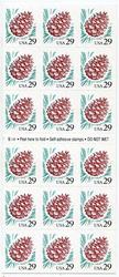 U.S. #2491a Pine Cone Booklet Pane of 18