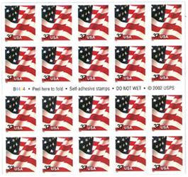 U.S. #3635a 37c Flag Issue (2002) Booklet of 20