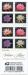 U.S. #4967b Water Lilies Dbl-Sided Booklet of 20