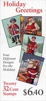U.S. #BK233 Christmas - 1 ea. #3007b, #3007c