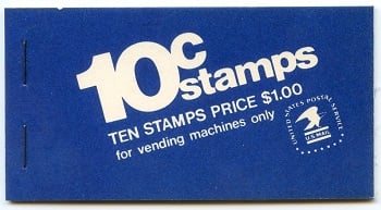 U.S.  #BK124 $1.00 White on Blue, #1510b