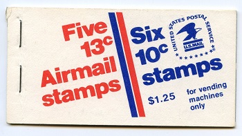 U.S.  #BK126 $1.25 White Cover Booklet of 6, #1510d, C79a