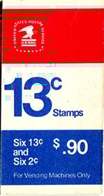 U.S.  #BK127 $.90 Red, White, Blue, #1395a, #1280c