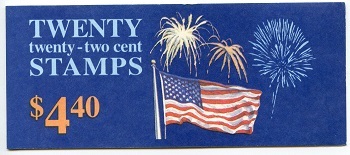U.S.  #BK156 $4.40 Flag & Fireworks, #2276a no P#