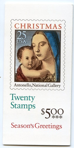 U.S.  #BK180 $5.00 Christmas Madonna Booklet of 20 (#2514b)