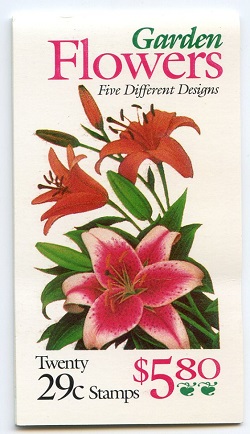 U.S.  #BK215 $5.80 Garden Flowers