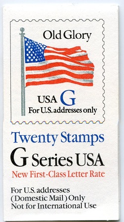 U.S.  #BK222 'G' Series blue G & multi #2884a