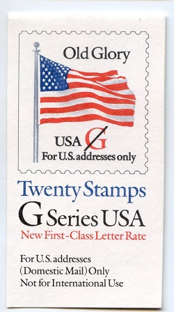 U.S.  #BK223 'G' Series red G & multi #2885a