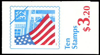 U.S.  #BK225 $3.20 Flag Over Porch, #2916a