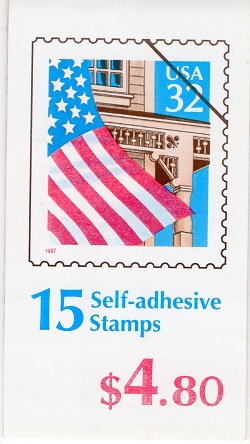 U.S.  #BK227A $4.80 Flag Over Porch - #2921c-d