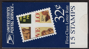 U.S.  #BK235 $4.80 (Blue) Love Cherub, #3030b (4)