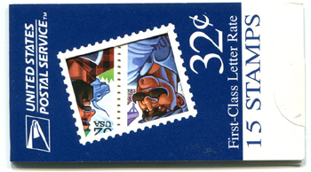 U.S.  #BK251 $4.80 Blue 32c Folk Heroes, #3086a