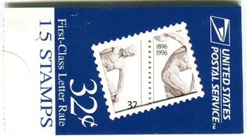 U.S.  #BK252 $4.80 Blue 32c Olympic Centennial, #3087