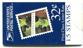 U.S.  #BK253 $4.80 Blue 32c Iowa, #3088