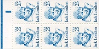 U.S. #2197a Jack London Pane of 6 w/Tagging
