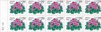 U.S. #2486a African Violets Booklet Pane of 10