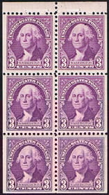 U.S. #720b Washington Booklet Pane of 6 Mint