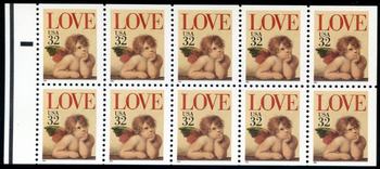 U.S. #2959a Love Cherub, Booklet Pane of 10