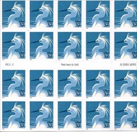 U.S. #3830De Snowy Egret with USPS microprinted Pane of 20
