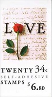 U.S. #3498a-b $6.80 Love-Rose - #BK285