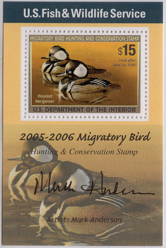 U.S. #RW72b Hooded Mergansers Artists Signature SS