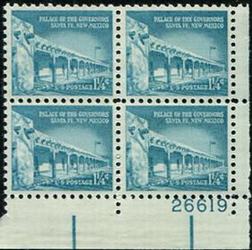 U.S. #1031A 1-1/4c Palace of the Governors PNB of 4