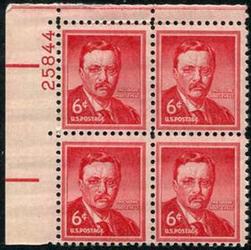 U.S. #1039 6c Roosevelt PNB of 4