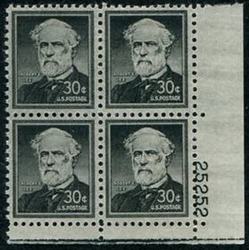 U.S. #1049 30c Robert E. Lee PNB of 4
