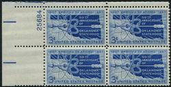 U.S. #1092 Oklahoma Statehood PNB of 4
