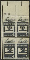 U.S. #1119 Freedom of the Press PNB of 4