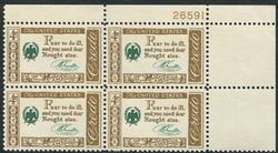 U.S. #1140 American Credo - Franklin PNB of 4
